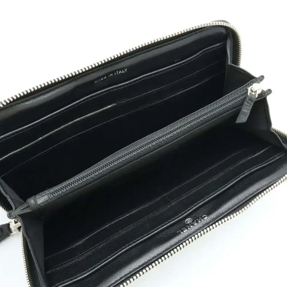 CHANEL Black Diamond Leather Logo Wallet - Picture 6 of 10